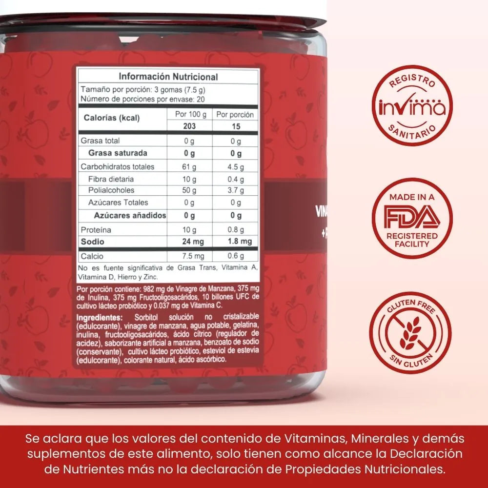 Vinagre de manzana en gomitas 🍎