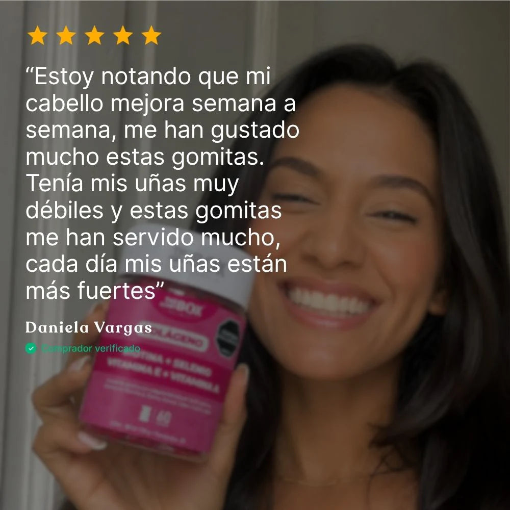 Reseña de cliente sobre Colágeno y Biotina en Gomitas
