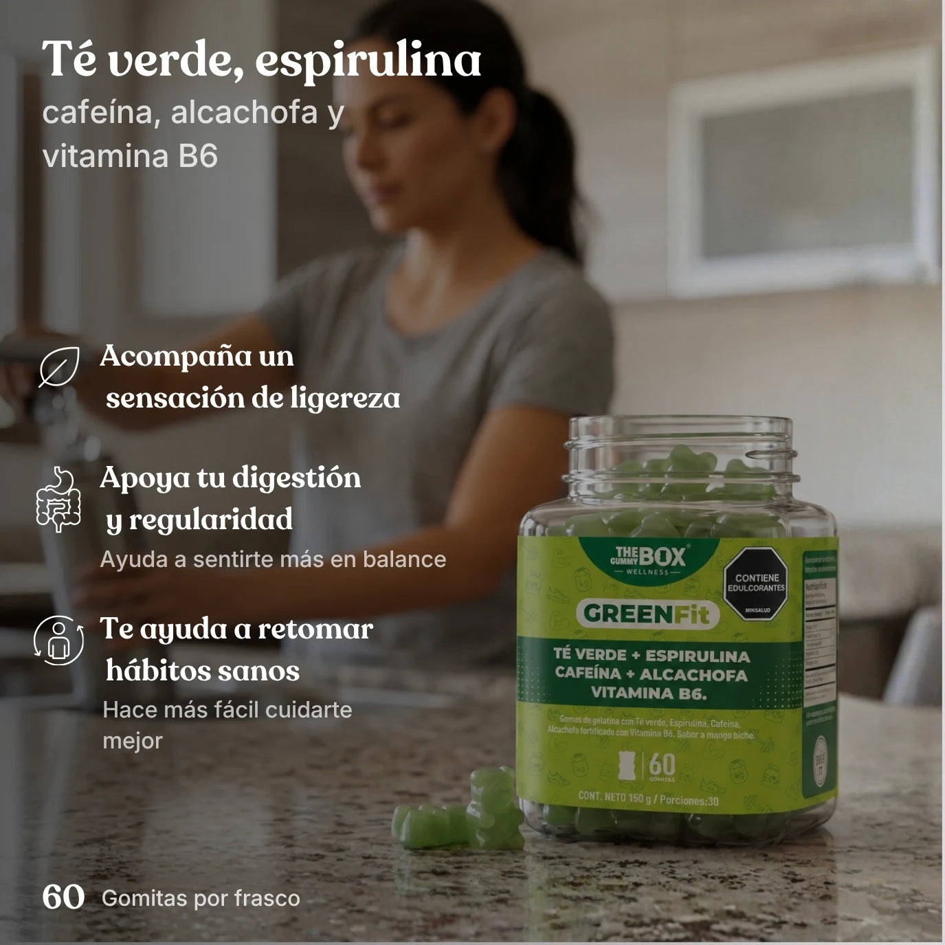 Beneficios de Green Fit con té verde, espirulina y alcachofa